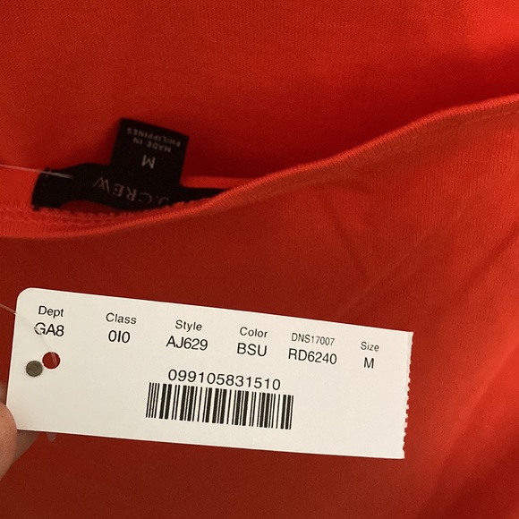 Jcrew long sleeve black mariner cloth t shirt orange women’s top size medium - Picture 3 of 4